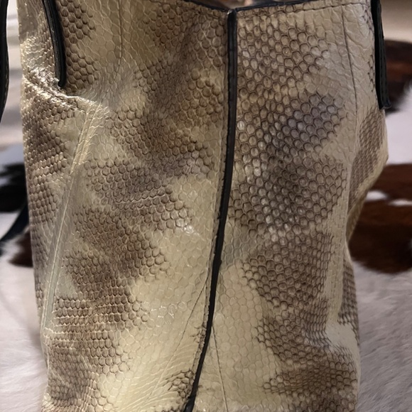 BMay Bags Embossed Python Soft Leather Essential Tote Purse Handbag - Picture 9 of 13